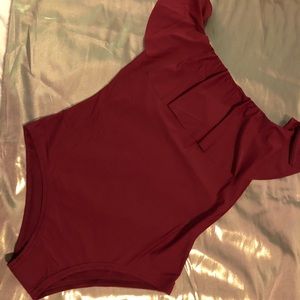 Ruffle off the shoulder Bodysuit